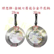 (店+)【PERFECT 理想】理想牌 金緻 24cm 26cm 28cm 30cm 無蓋 七層複合金平底鍋 316不鏽鋼 煎鍋 電磁爐 IH爐 炒鍋