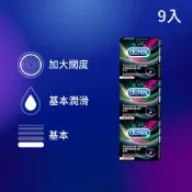 【Durex 杜蕾斯】雙悅愛潮裝衛生套/保險套3盒(共9入)