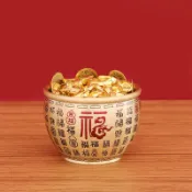 UM有米家居 純黃銅米缸彩繪9.5cm大百福缸聚寶盆招財工藝品桌面小擺件批發#有米家居#