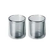 【HARIO】日本V60_BARISTA02雙層玻璃杯-2入組-煙熏黑70ml