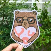 手寫插畫造型萬用明信片- LOVE YOU
