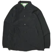 【DOKODEMO】I&ME x BEAMS T 聯名款特別訂製格子圖案尼龍教練夾克，均碼，黑色格子，短夾克，外套。 [二手][I&ME x BEAMS T]