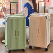 (店+)26吋日系大容量行李箱 萬向輪旅行 拉桿箱男加厚 密碼箱 胖胖箱(行李箱 旅行箱 登機箱 鋁框 拉鍊 現貨 拉桿箱 胖胖箱 大容量)