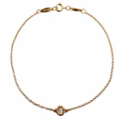 【DOKODEMO】狀況極佳 ◇ TIFFANY&Co. Tiffany By the Yard Elsa Peretti 750 (PG) 手鍊，鑲嵌 1 顆鑽石（約 0.1 克拉），直徑約 4.55 毫米，玫瑰金，西班牙製造，重量 1.34 克，女士款。