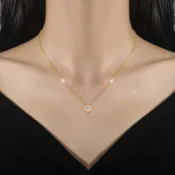 HT 精緻小巧單鑽吊墜鈦鋼項鍊 韓國東大門不鏽鋼飾品 Ins風女生鎖骨鏈