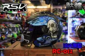 【騎士瘋】2015新款 RSV RC-012 半罩式安全帽 彩繪 骷髏 消光黑藍