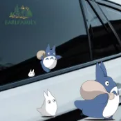 EARLFAMILY 13 厘米龍貓汽車貼紙卡通可愛貼花適用於摩托車保險槓筆記本電腦防水車門保護貼
