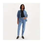 【LEVIS】女 上寬下窄 80年復古高腰寬鬆版牛仔褲/淺藍水洗/及踝款 彈性布料 熱賣單品 A3506-0017