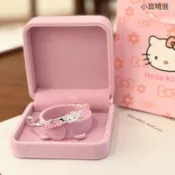 🎈蝦皮精選🎈女甜美可愛寶寶 Kitty手鐲 日禮物粉色禮盒 兒童足銀手環生 凱蒂hello