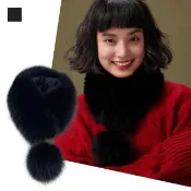 【MoonDy】圍巾 狐狸毛圍巾 毛絨圍巾 女生圍巾 冬季圍巾 圍脖 毛毛圍脖 雙面毛圍巾 毛絨圍脖 兔毛圍脖