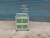 【安鑫】2.1尺開門二連箱置物架/三層附輪鋁架/推車餐車/茶水架/電器櫃/電器架/廚房收納櫃/碗盤櫃/醬料櫃【A522】