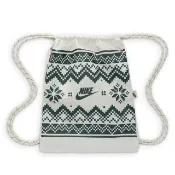 【NIKE 耐吉】後背包 小包 束口袋 運動包 NK HERITGE DRAWSTRNG-FAIR ISLE 白綠 FZ7287-133