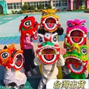 塑料兒童舞獅子道具套裝舞獅頭鼓214嵗幼兒園錶演小獅頭玩具6寸獅子頭舞龍舞獅醒獅演出