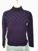 全新　深紫色金蔥線長袖套頭毛衣　【服飾專區】☆流星百寶屋☆