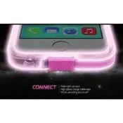 來電發光 USB充電 二合一保護殼 iPhone6 Plus/ iPhone5/5S 手機套 水晶透明殼 保護框發光殼 TPU