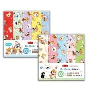 【三瑩文具】柴之助 / 15*15cm雙面色紙 正面花底背面單色-100張入-三入組(SW-106)