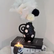✨可開發票 免運🎇Zara Home手繪法式中古陶瓷花瓶客廳創意高級感小衆幹花擺件複古