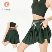 Leorrey-休閒運動高爾夫網球透氣百褶高爾夫裙兩件套健身房網球裙