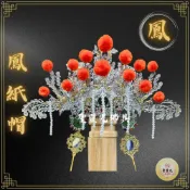 (店+)【聖靈光佛具】雙色 紙帽 鳳帽(附帽秋)  神明帽 按金 鳳帽 鳳冠 王母娘娘/瑤池金母/九天玄女/註生娘娘/臨水夫人