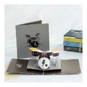 【Paper Play】萬用卡片-3D立體架子鼓造型紙雕卡片 祝福卡 父親節卡片 教師節卡片 感恩卡 生日卡