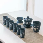 全球選品1館 生活百貨 紫砂手繪品茗杯茶杯主人杯聞香杯蓋碗公道杯過慮茶具套組功夫茶具