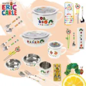 最後現貨🍎韓國官方授權ERIC CARLE好餓的毛毛蟲 幼兒園餐碗 不鏽鋼 隔熱碗 三色碗 兒童餐具