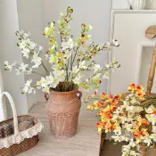 洛陽牡丹 迷你萬代蘭仿真花手感假花3叉小蒼蘭文心蘭家居婚慶裝飾