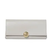 【LOEWE 羅威】Pebble 亮面納帕小牛皮 拉鍊 卡夾 皮夾 長夾 貝殼灰色 CANBACWX01