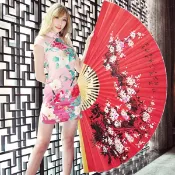 現貨大扇子 結婚大紅扇子 結婚迎娶扇子古裝拍照道具 攝影寫真 舞台表演  筱雅衣舖【A49】