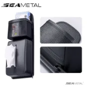 SEAMETAL汽車座椅側袋 PU皮革座椅收納掛袋 手機收納袋 汽車紙巾盒 車用杯架卡袋 胖胖杯收納袋