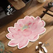 🔥瞬吸秒乾不濕滑🔥蓮花軟式矽藻泥地墊蓮花浴室吸水地墊門口中式荷花防滑速幹腳墊衛生間廁所家用地毯