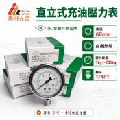 【台製品】免運附發票 白鐵殼 2.5“ 直立式 台製IK大品牌 充油式 壓力表  液壓表  水壓表  油壓錶 1/4pt