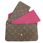 【Louis Vuitton 路易威登】F☆licie Pochette 經典三合一 老花 帆布 手拿包 斜背包