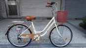 {名森自行車}新款 BAOLI 全套 SHIMANO 6 速 櫻花牛奶車. 箱車85%組裝.