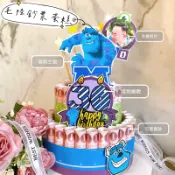 毛怪 鈔票蛋糕🎂客製化生日驚喜｜現金蛋糕｜怪獸主題｜立體手工卡片｜禮物首選｜可急件