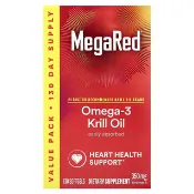 【iHerb】旭福, MegaRed®，Omega-3 磷蝦油，香草味，350 毫克，130 粒軟膠囊