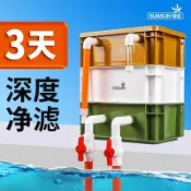 新品上市！！！周轉箱過濾箱 魚缸魚池過濾器 水循環系統整套上濾滴流盒過濾盒  魚池過濾箱 養魚推薦