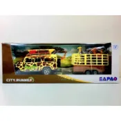 【樂達玩具】易保 CITY RUNNER【新款 動物救援車隊】載運動物拖車 合金車 #1511