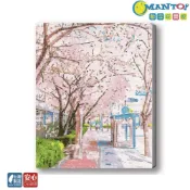 (店+)【Manto】台灣製DIY數字油畫-櫻見．首爾超取專用大小
