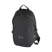 【Y-3 山本耀司】Y-3矽膠凸面字LOGO尼龍雙層拉鍊袋後背包(黑)