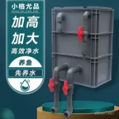 可開髮票 魚缸魚池過濾器水循環係統上置自製滴流盒週轉箱過濾箱DIY魚馬桶