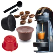 3 件裝適用於 Dolce Gusto 咖啡過濾杯可重複使用咖啡膠囊過濾器適用於 Nespresso 帶勺刷