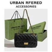 【可開發票證】URBAN RFERED小眾設計菱格鏈條腋下包女新款高級感單肩斜挎包