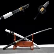 [龍泉劍莊]刀劍高碳鋼鍛打古法發黑大小雙槽日式模造刀劍冷兵器未開刃