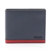 【DOKODEMO】【二手】Prada PRADA 雙折皮夾 VIT.MICRO GRAIN 2M0513 海軍藍/RED皮革雙折男鈔票夾
