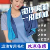 ✨臺灣出貨✨夏季冰絲冷感運動毛巾戶外健身擦汗冰涼巾速幹降溫男女跑步冰絲巾
