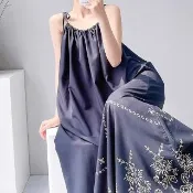 【K.W.】韓國空運輕棉麻悠然滿天高品質免穿搭洋裝(小香風/輕量涼感/洋裝/休閒/日系/通勤/渡假)