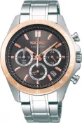 左東精品代購 日本代購 SEIKO 精工 SPIRIT系列 三眼計時腕錶 SBTR026 不鏽鋼錶殼 10氣壓防水 石英錶 玫瑰金