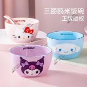 🙌限時下殺🙌HelloKitty陶瓷餐具碗盤可愛少女心ins喫飯碗家用酷洛米碗筷套裝