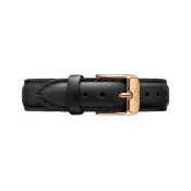 【Daniel Wellington】DW 錶帶 Petite Sheffield 爵士黑真皮錶帶(DW00200150)